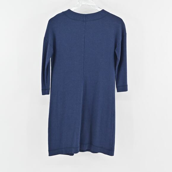 LILLY PULITZER Joyce Shift Dress Sz XS UPF 50+ True Navy 3/4 Sleeve Patch Pocket - Picture 3 of 13